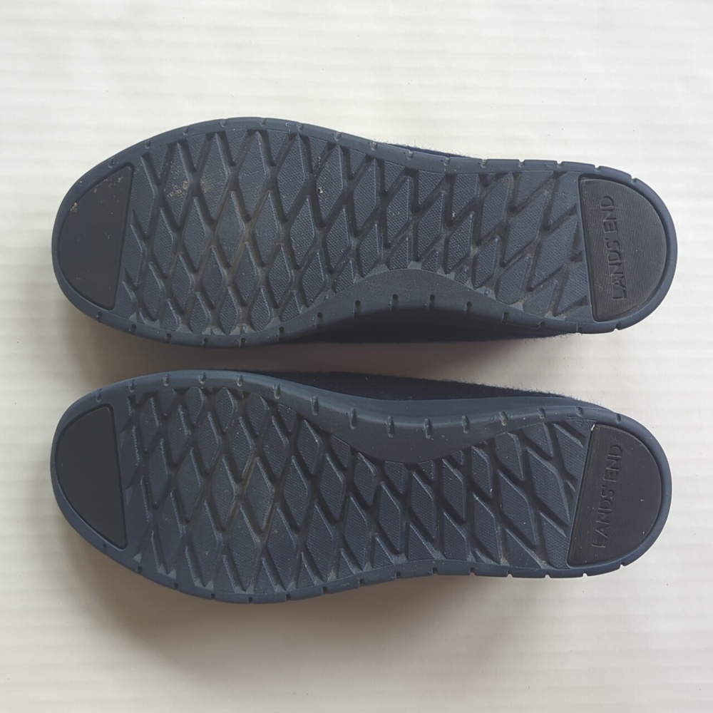 Lands' End Comfort Step Wool Slip-On Loafer Shoe Size 7.5B Blue - Picture 10 of 13